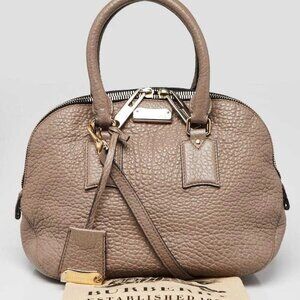Burberry Grey Grain Leather Small Orchard Satchel Bag